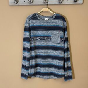 Volcom Merino Crew Men's Long Sleeve Striped Pocket Tee